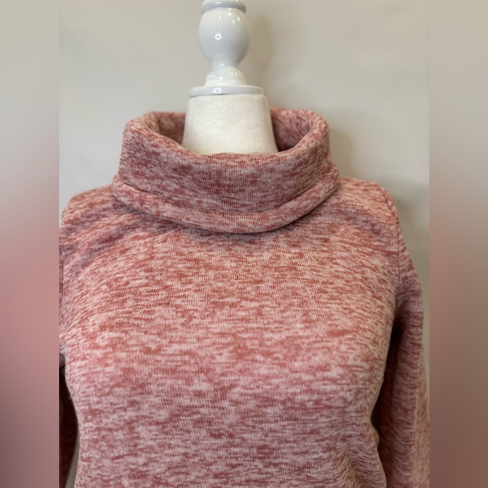 Red Cowl-neck Fleece Tunic - Picture 2 of 6